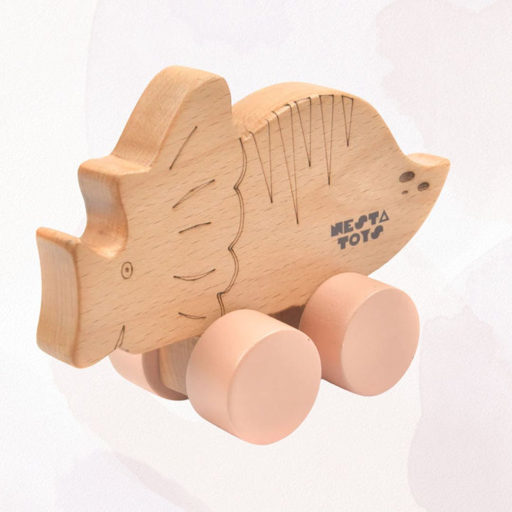 Wooden Dinosaur Car Toy