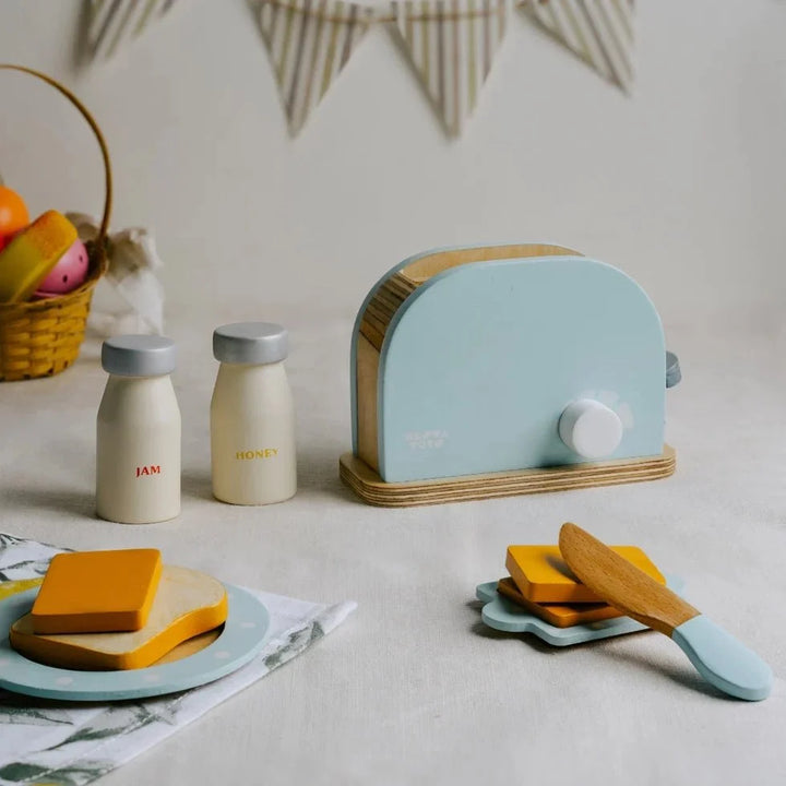 Wooden Bread Pop-up Toaster Toy (Blue)