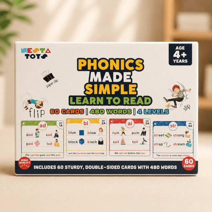 Phonics Flash Cards - Learn to Read in 20 Stages (60 cards, 480 Words)