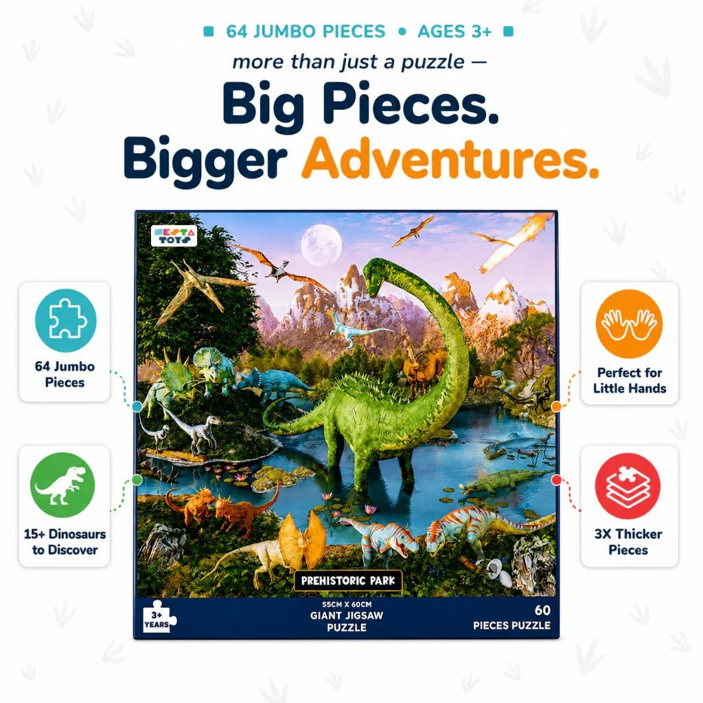 Prehistoric Park Jigsaw Puzzle for Kids (64 Pcs)