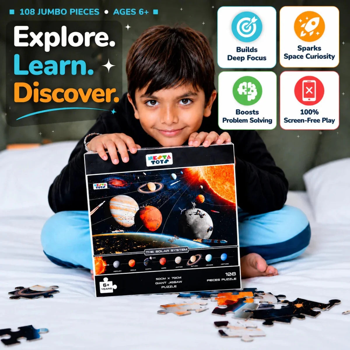 Solar System Jigsaw Puzzle (108 Jumbo Pieces)