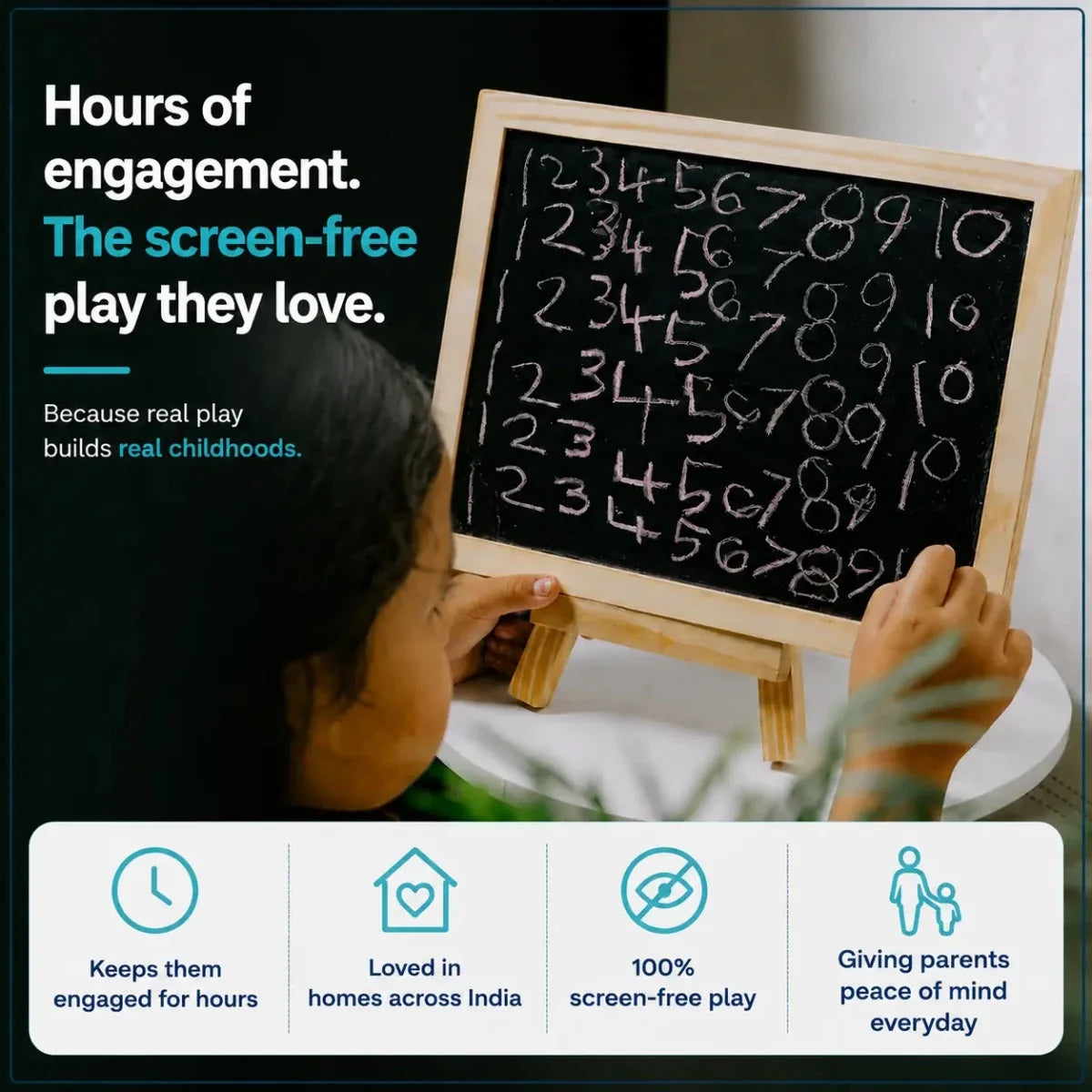 Double Sided Blackboard Slate | Pre-writing Toys for Kids