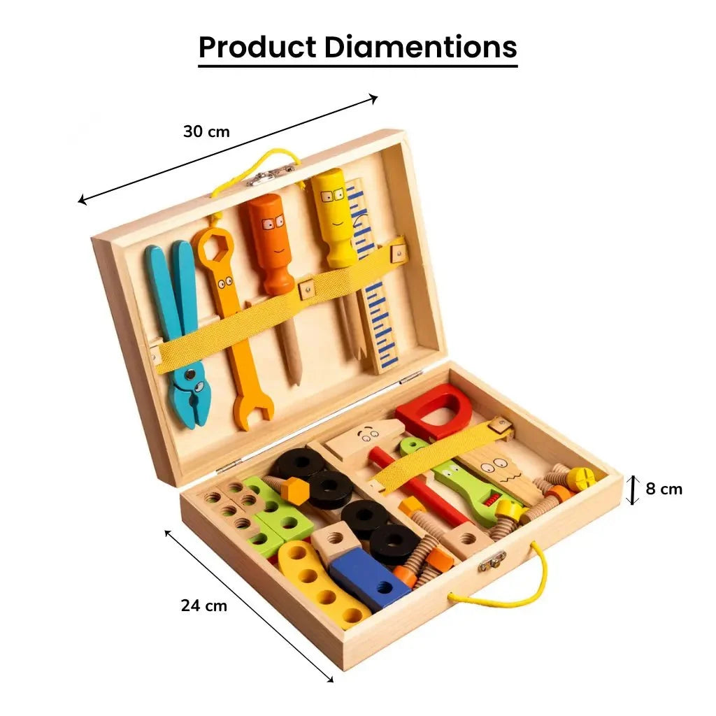 Wooden Tool Kit Toy with Tool Box (40 Pcs)