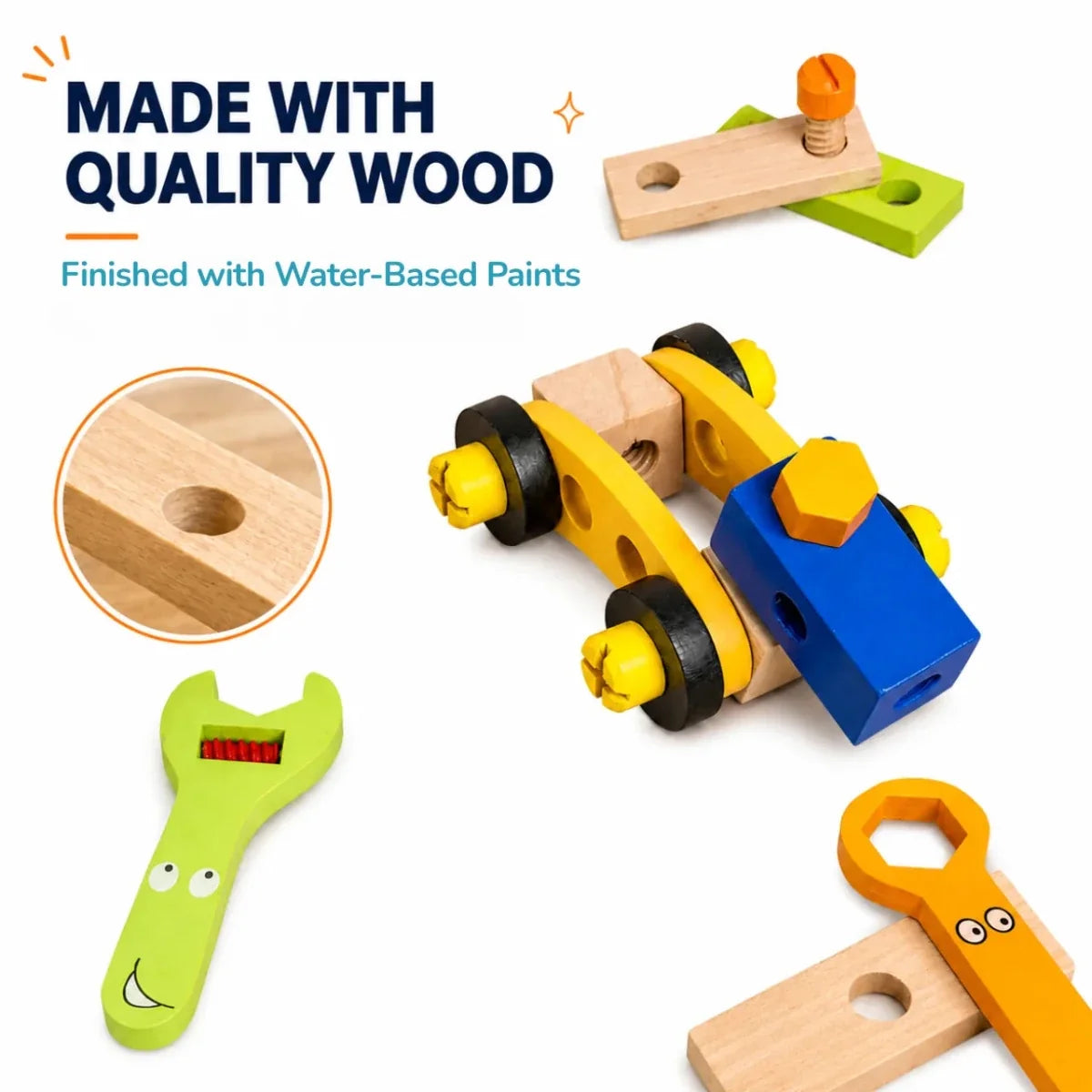 Wooden Tool Kit Without Box (39 Pcs)