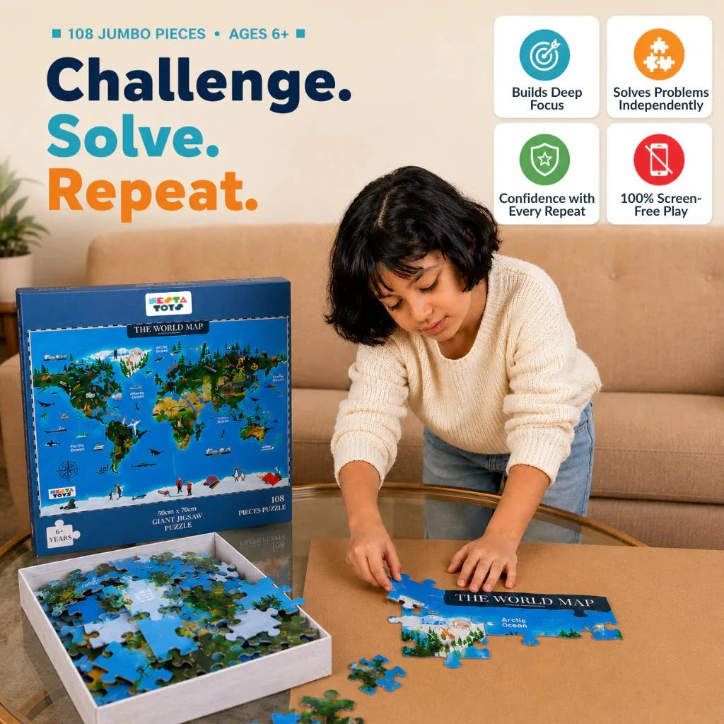 World Map Jigsaw Puzzle (108 Jumbo Pieces)