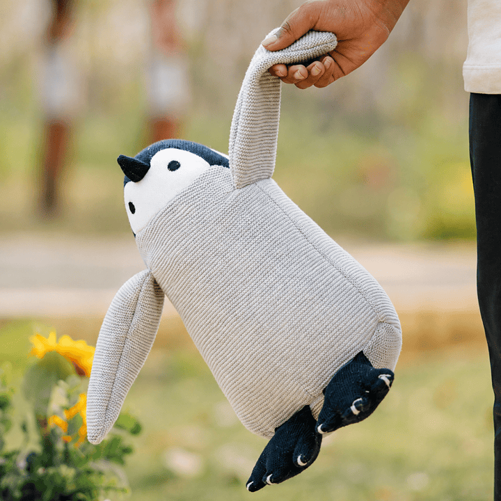 Peppy the Penguin | Knitted Cotton Animal Plush Toy for Kids