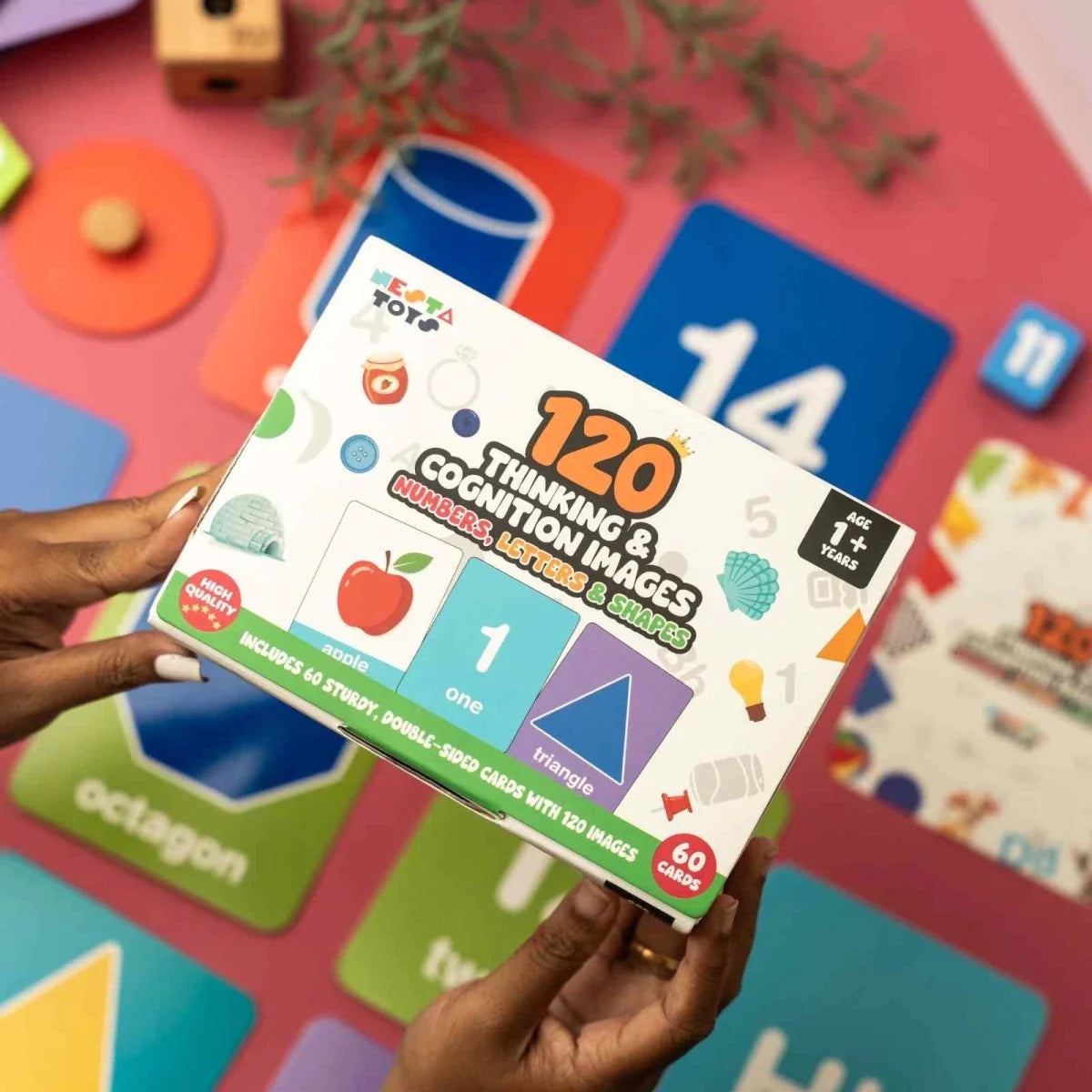 Numbers, Letters, Colors & Shapes (120 Images, 60 Cards)